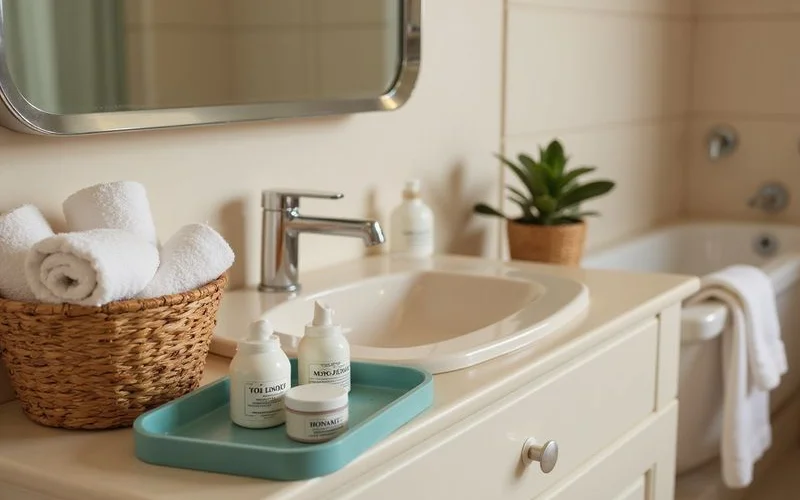 Salle de bain préparée avec soin pour accueillir les voyageurs Airbnb